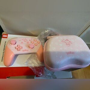 Wireless Pro Controller for Nintendo Switch/OLED/ Lite/ Pokémon pink w/case new